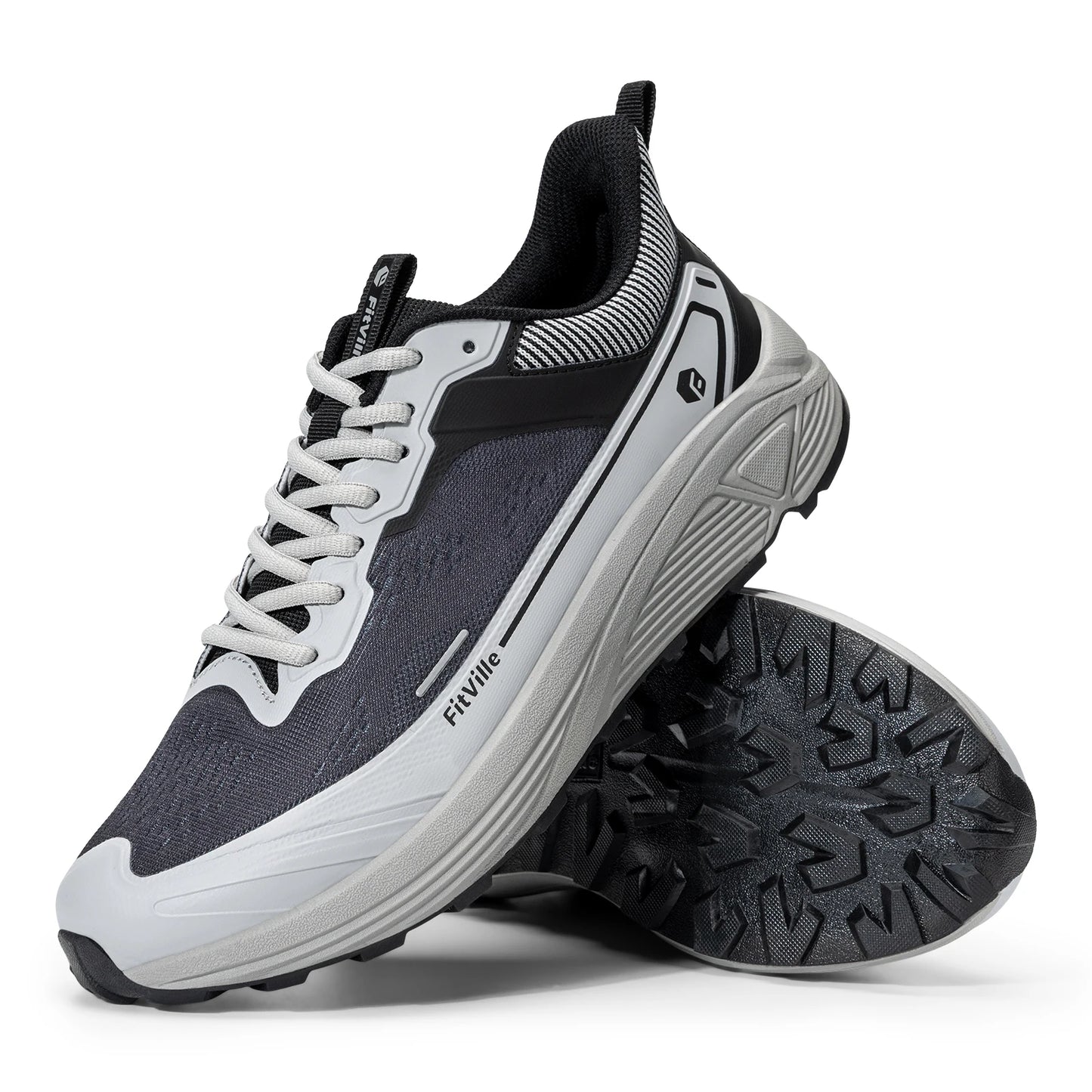 Fitville Men's Wide Toe Box Cushioned Sneakers for Swollen Feet