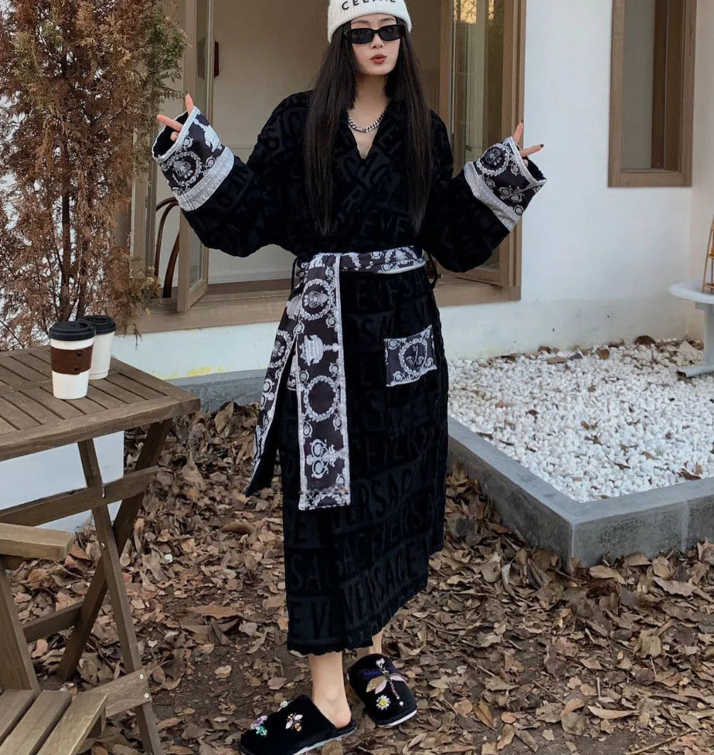 Cotton Bathrobe For Men And Women Luxury Plush Loungewear