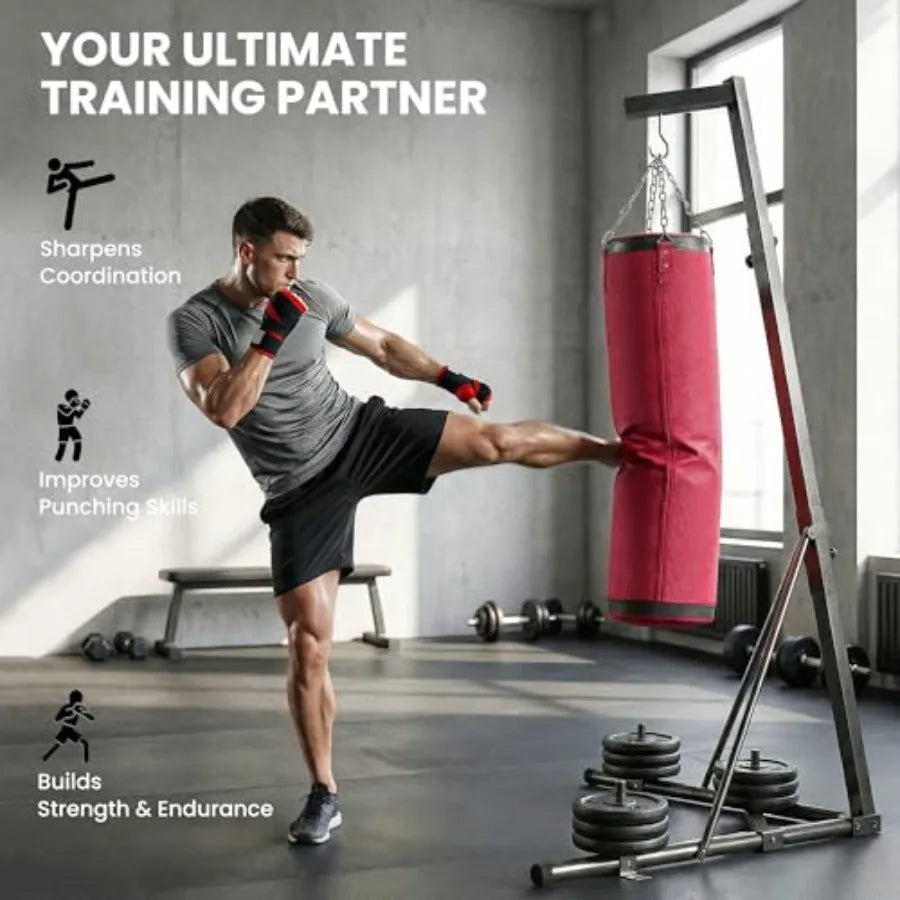 Home Gym Sandbag With Stand For Adults Canvas Durable Training Bag