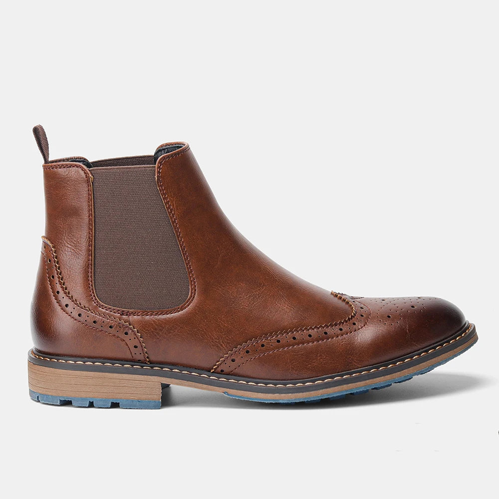 Hecrafted Mens Chelsea Boots Casual Comfortable Retro Fashion