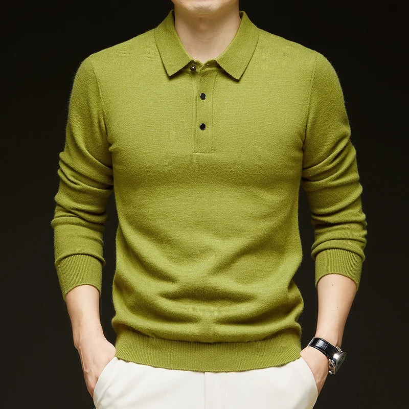Mens Wool Knit Pullover Sweater Casual Loose Fit Autumn Winter