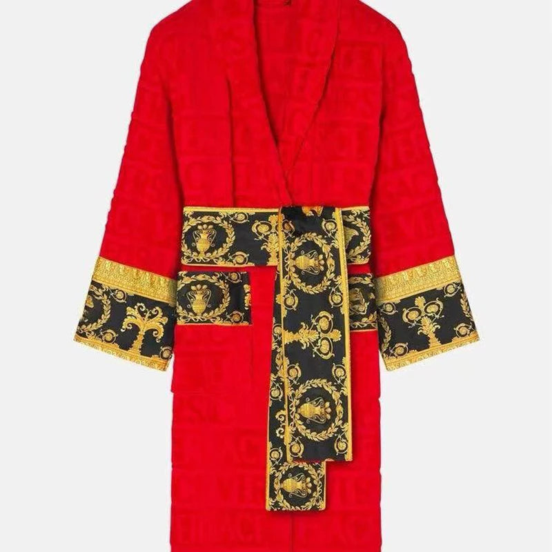 Cotton Bathrobe For Men And Women Luxury Plush Loungewear