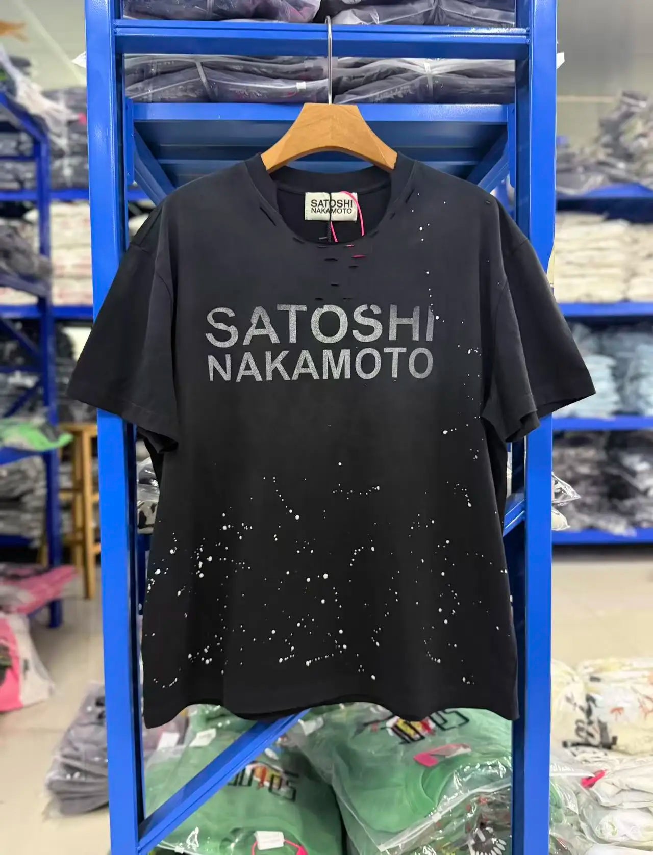 26SS Y2K High Quality American Retro Trendy Fashion Tops Satoshi Nakamoto 100% cotton large size loose Men's Women's T-Shirt