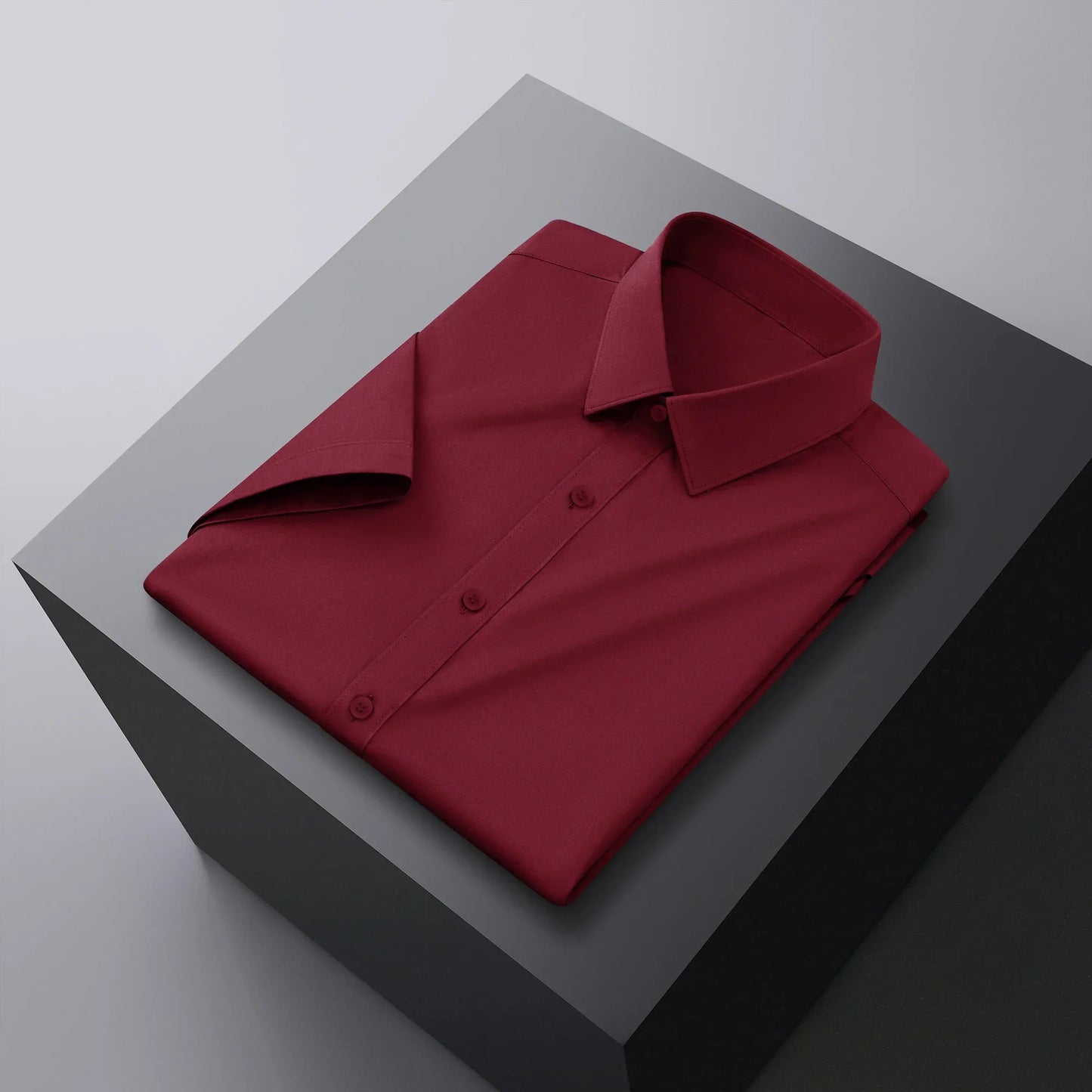 Men's Business Casual Short Sleeve Shirt No Ironing Summer Wear