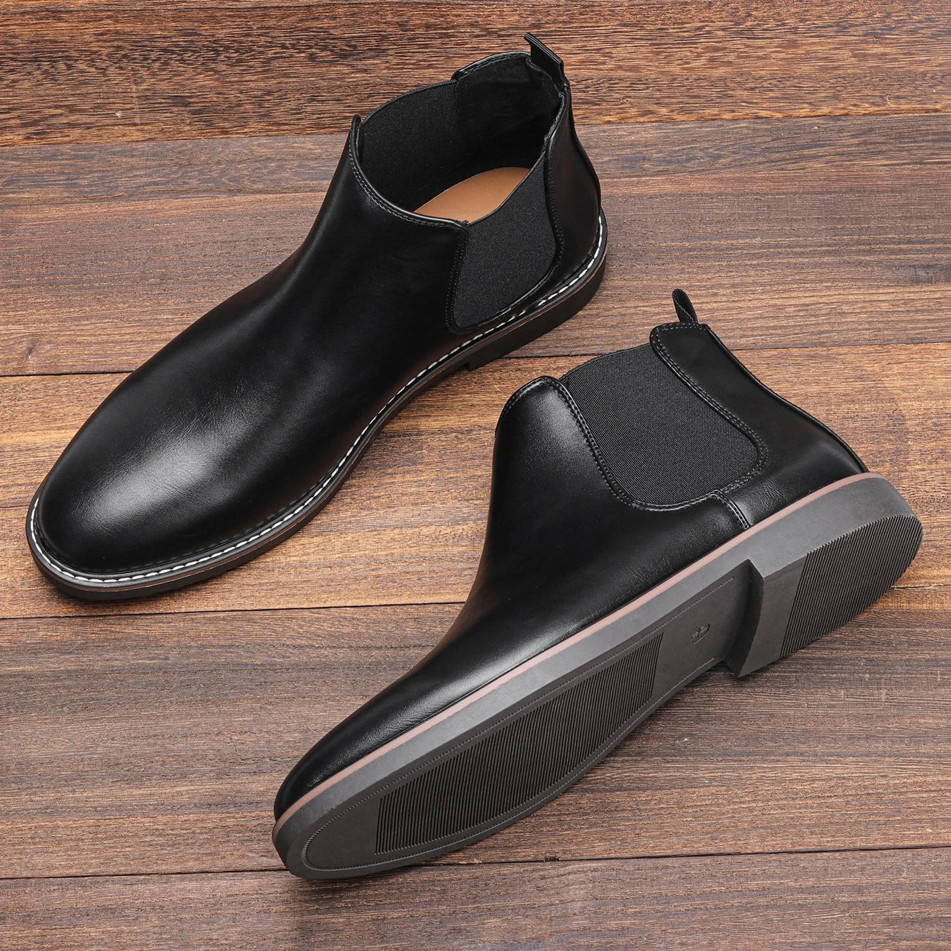 Hecrafted Mens Ankle Chelsea Boots Comfortable Casual Spring