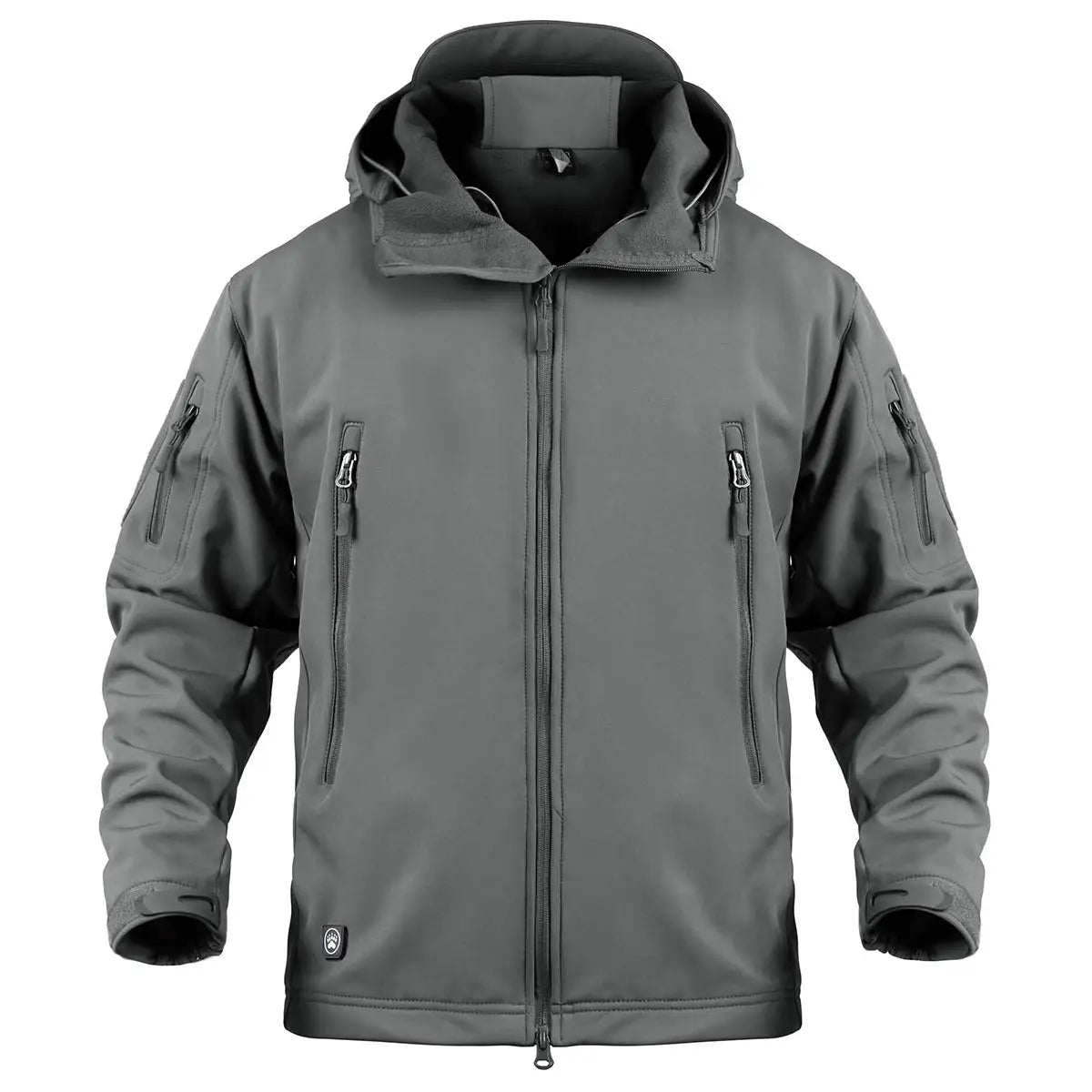 Men's Military Tactical Softshell Jacket With Fleece Hooded Coat