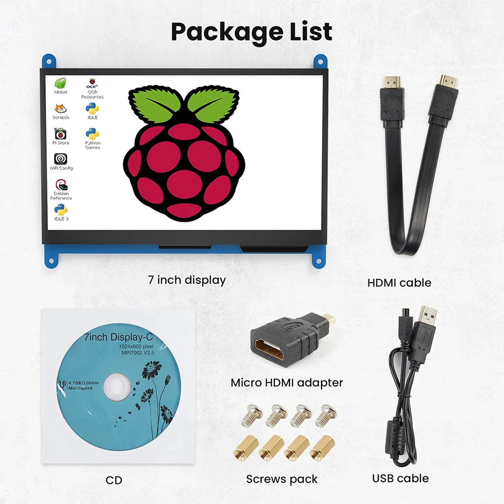 Eyoyo Raspberry Pi Touchscreen Monitor 1024x600 IPS HDMI