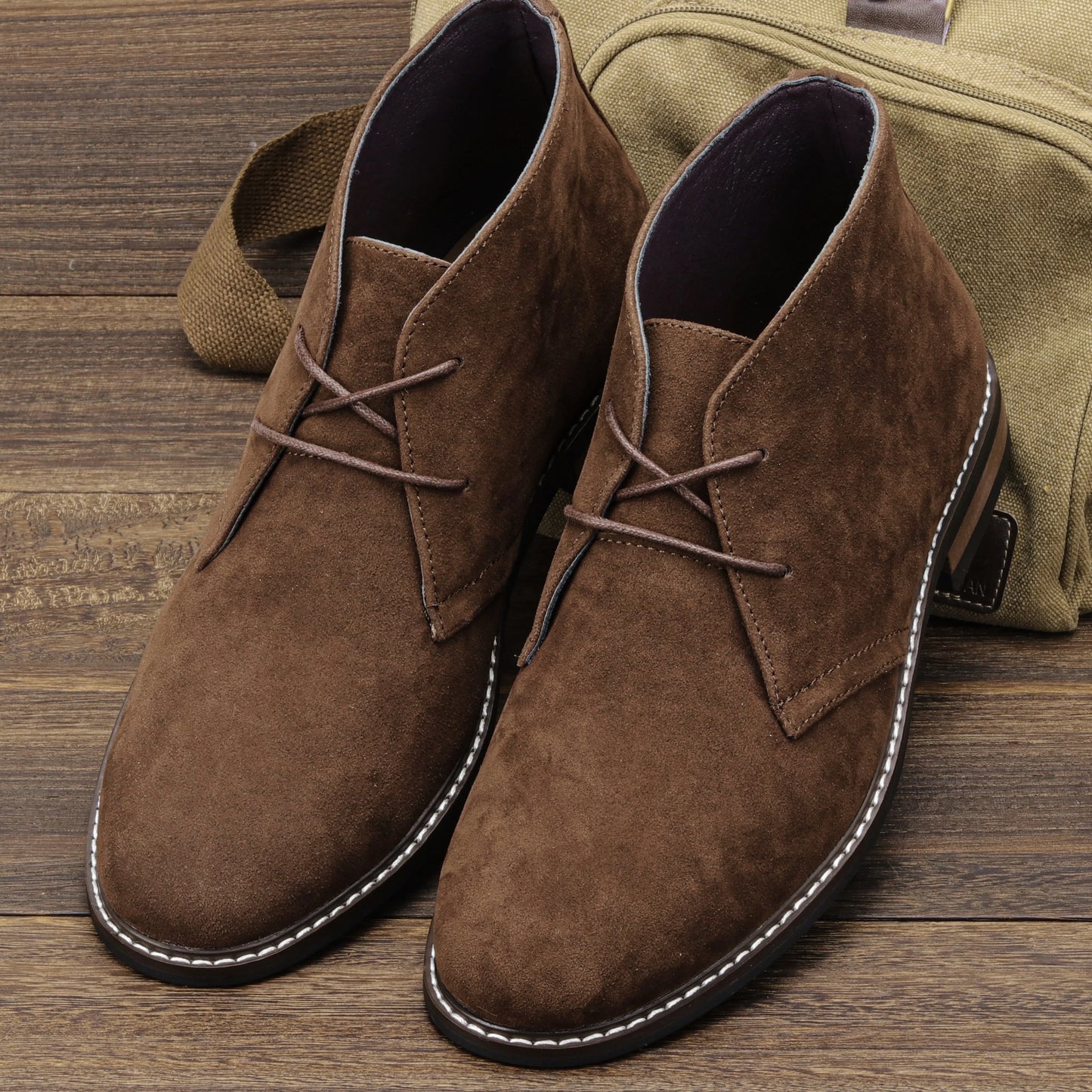Hecrafted Suede Chukka Boots Men Desert Casual Comfort