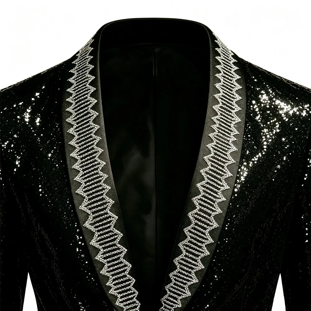 Premium Men Sequined Suit Blazer Stage Performance Jacket