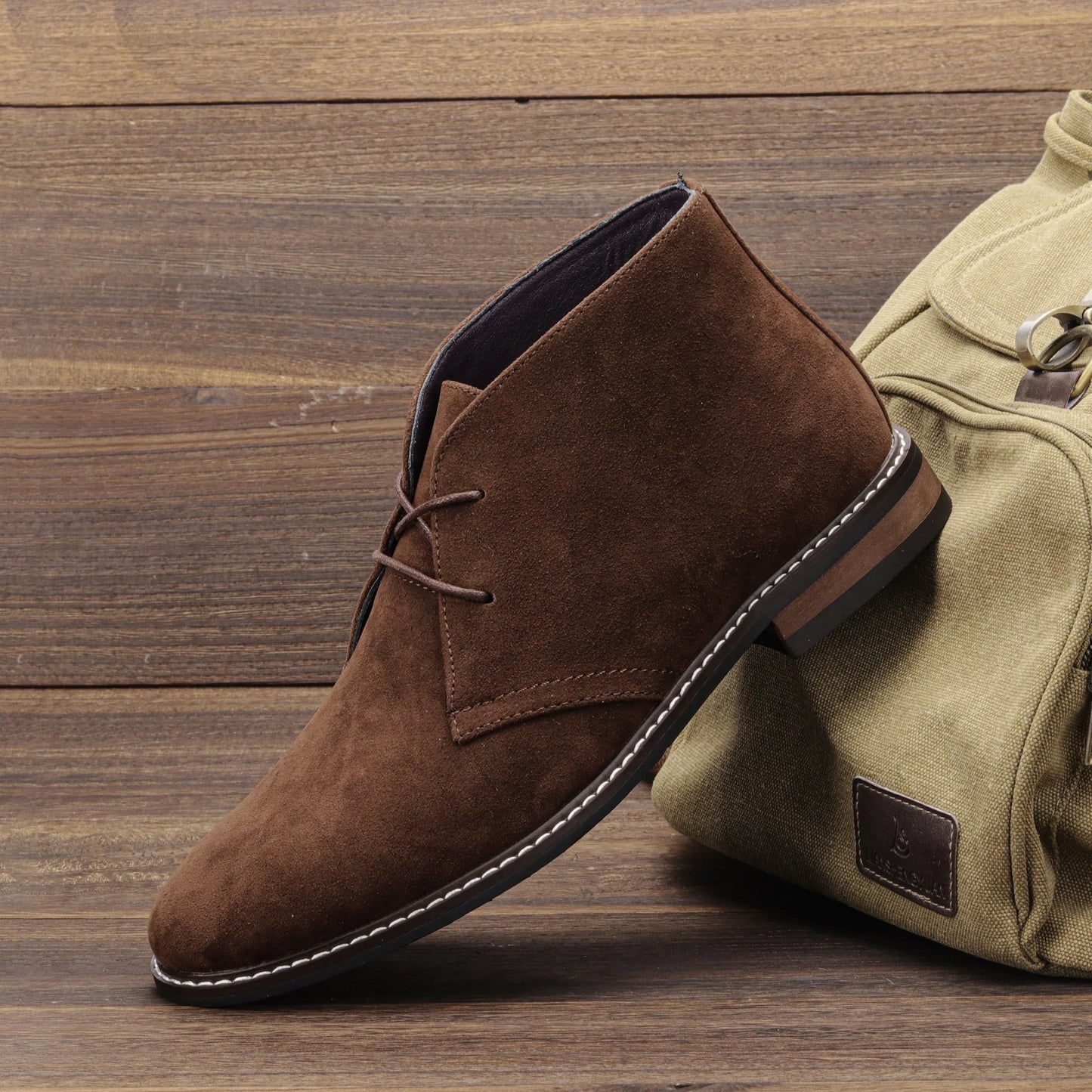 Hecrafted Suede Chukka Boots Men Desert Casual Comfort