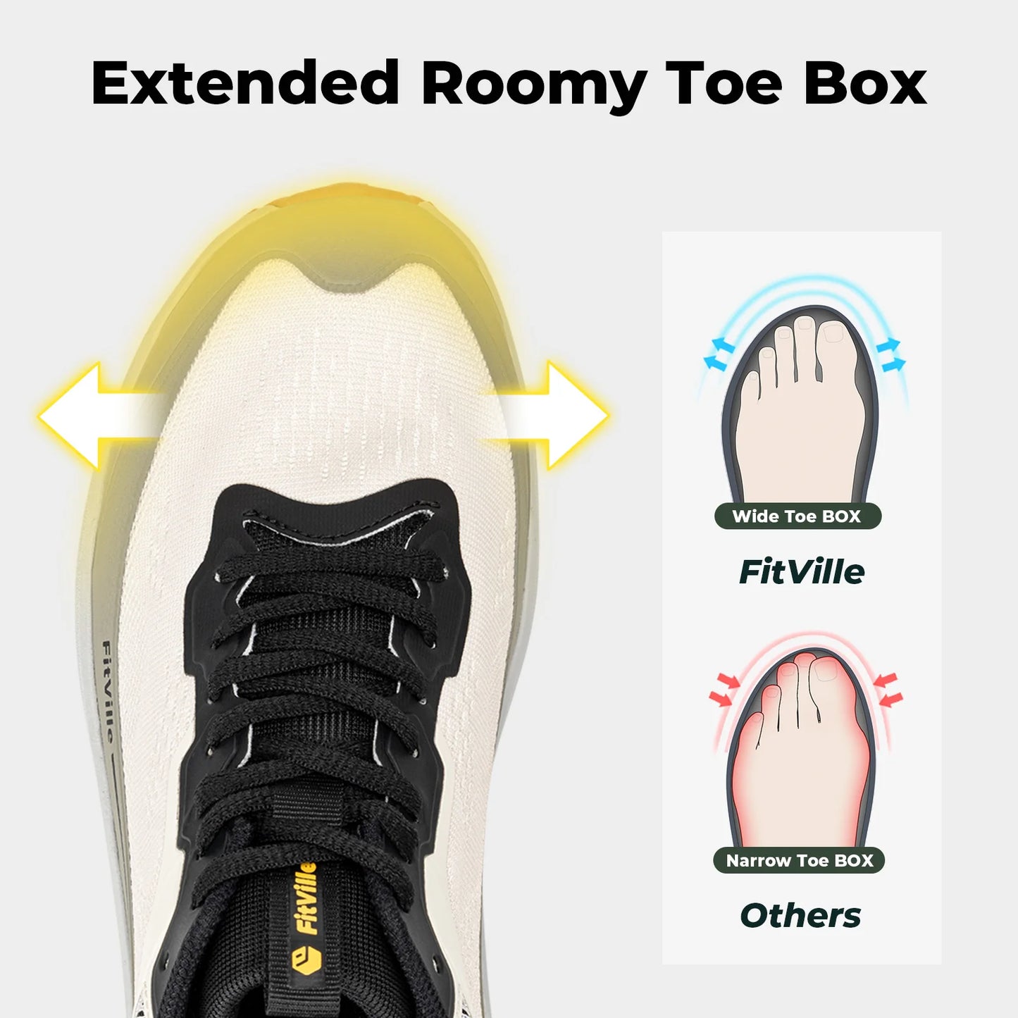Fitville Men's Wide Toe Box Cushioned Sneakers for Swollen Feet