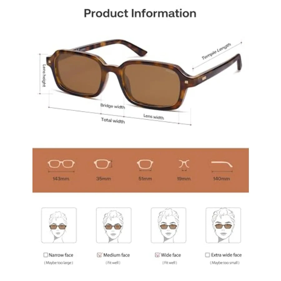Retro Square Polarized Sunglasses With UV Protection