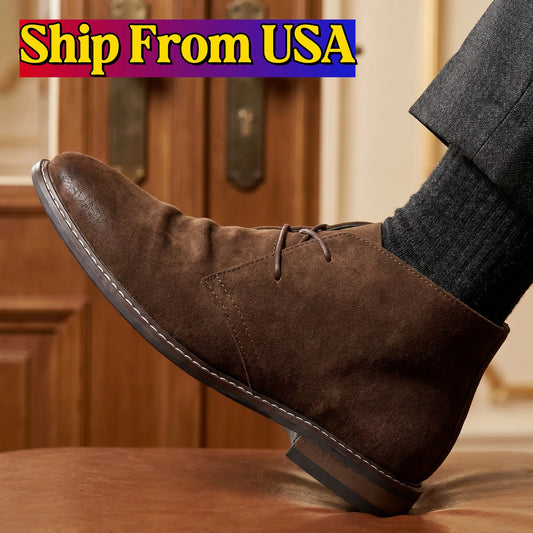 Hecrafted Suede Chukka Boots Men Desert Casual Comfort