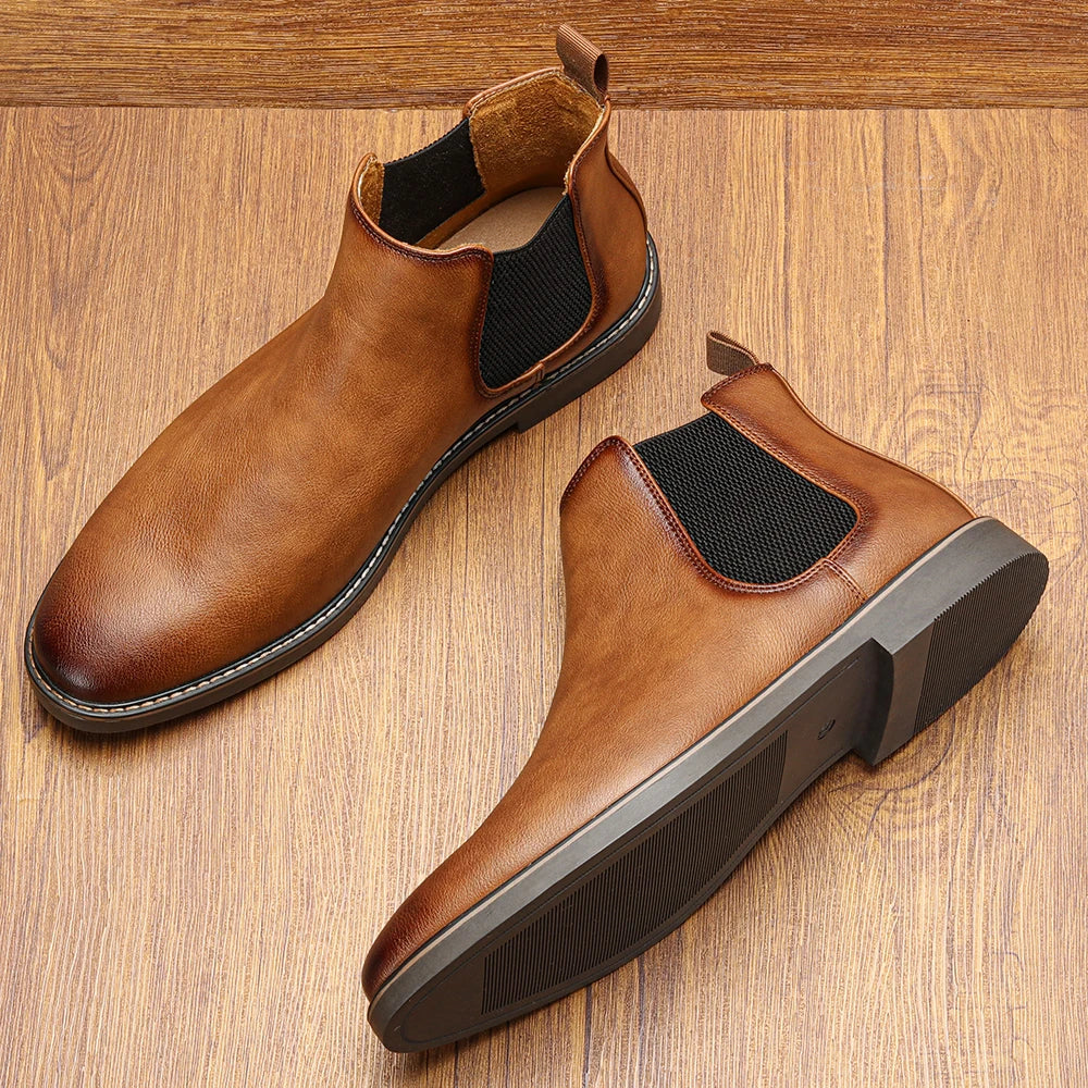 Hecrafted Mens Ankle Chelsea Boots Comfortable Casual Spring