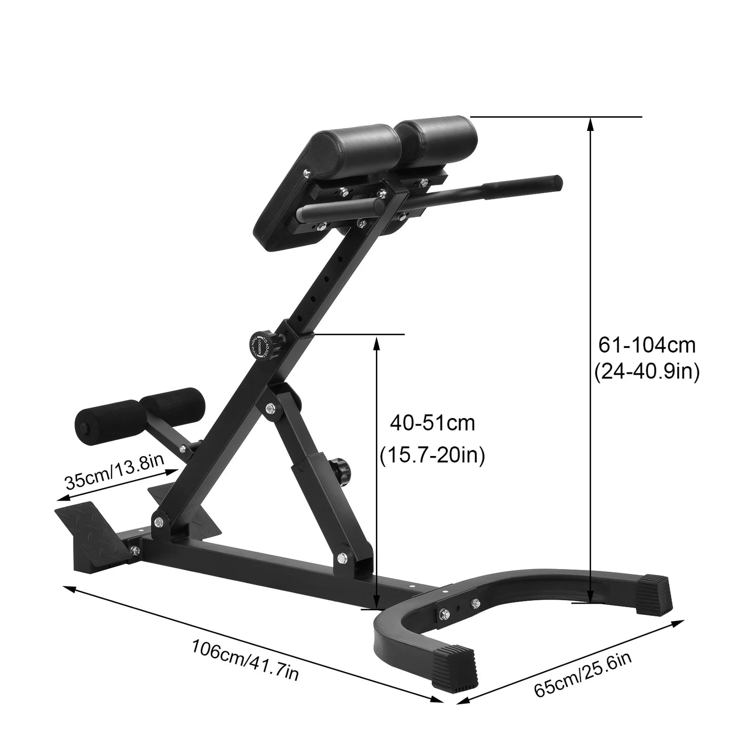 Roman Chair Hyperextension Bench Foldable Sit Up for Core Training