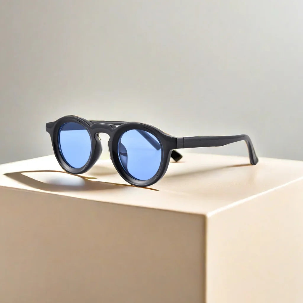Chuban Round Sunglasses UV400 Clear Lens Women Men Punk Style