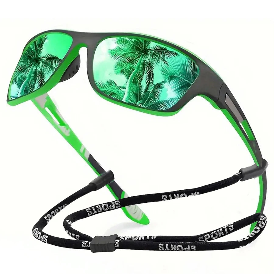 Windproof Outdoor Sports Sunglasses With Rope Strap For Cycling Use