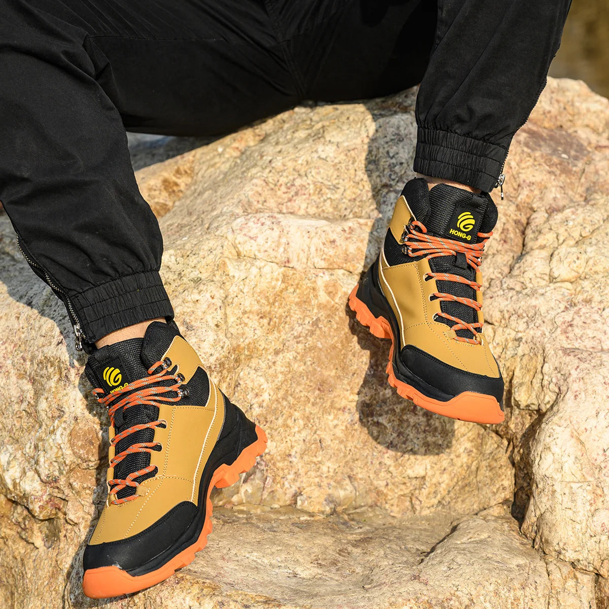 VEIGAR Leather Safety Shoes for Men Steel Toe Anti Puncture Boots
