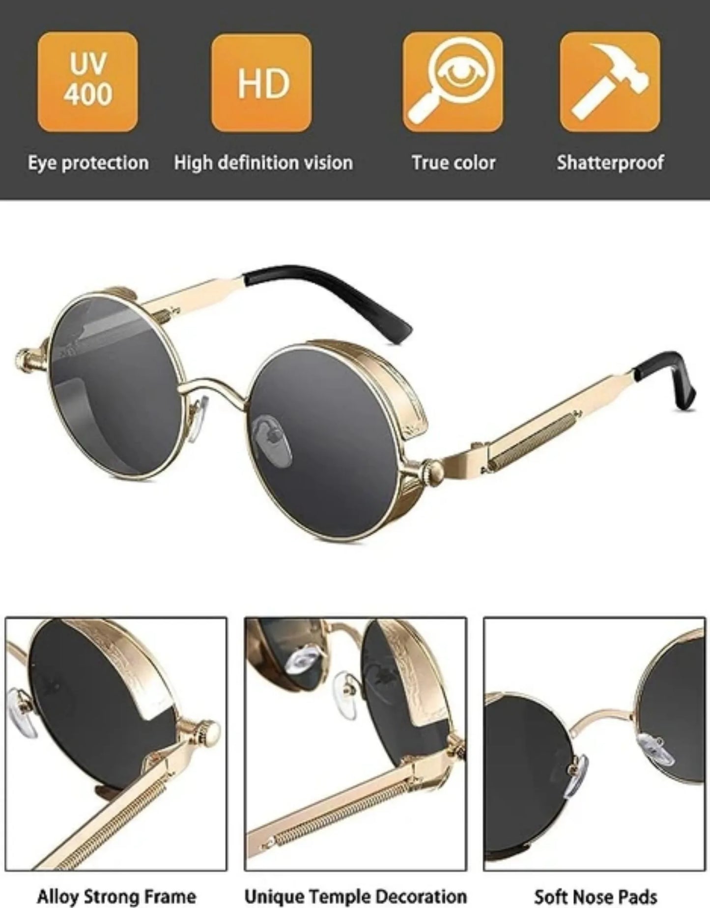 Retro Round Polarized Sunglasses Offering Premium UV Defense