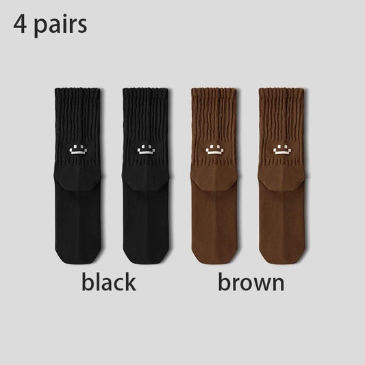 Men's Cotton Cushioned Crew Socks 4 Pairs Breathable Daily Wear