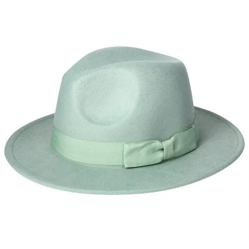 Wide Brim Fedora Hat Wool Felt Pork Pie Jazz Hat Unisex