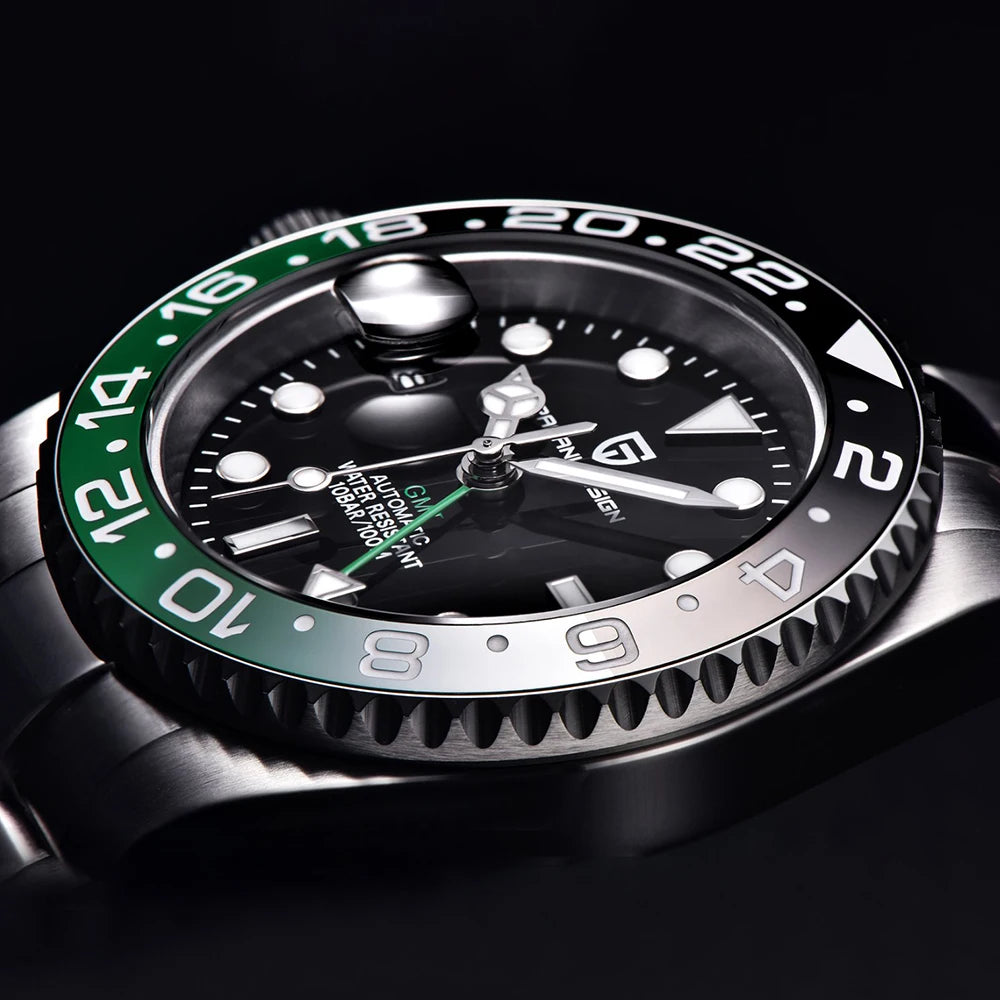 PAGANI DESIGN 40Mm GMT Mechanical Stainless Steel Watch