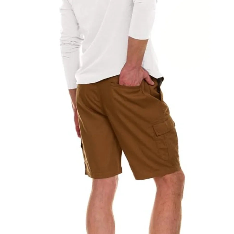 Mens Stretch Twill Cargo Shorts For Outdoor Casual Wear