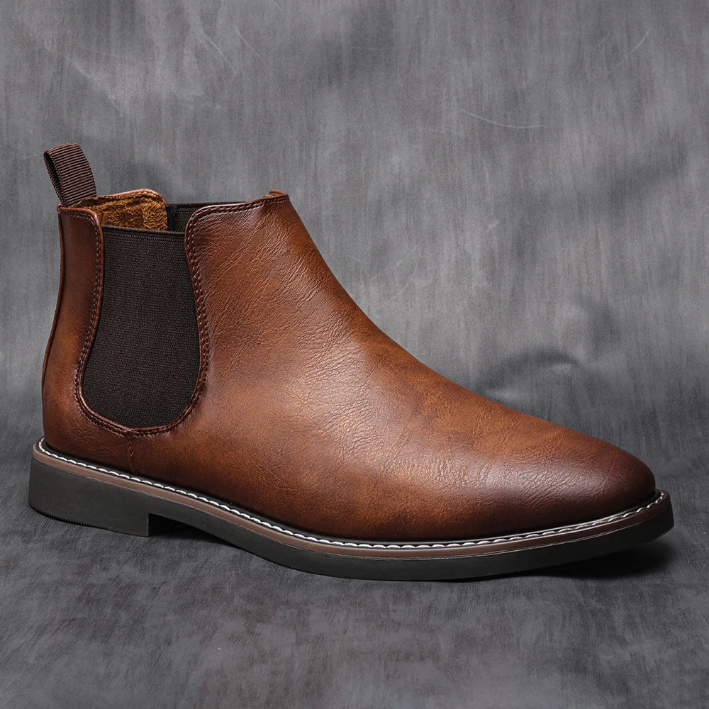 Hecrafted Ankle Chelsea Boots For Men With Elastic Band Comfort