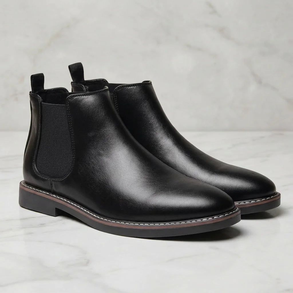 Hecrafted Ankle Chelsea Boots For Men With Elastic Band Comfort