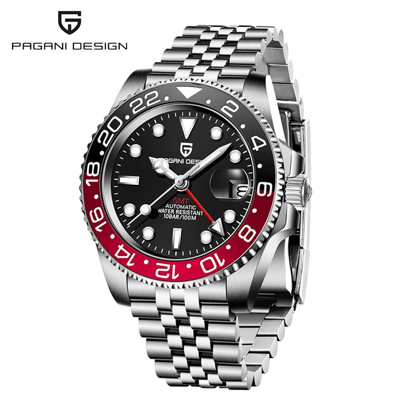 PAGANI DESIGN 40Mm GMT Mechanical Stainless Steel Watch