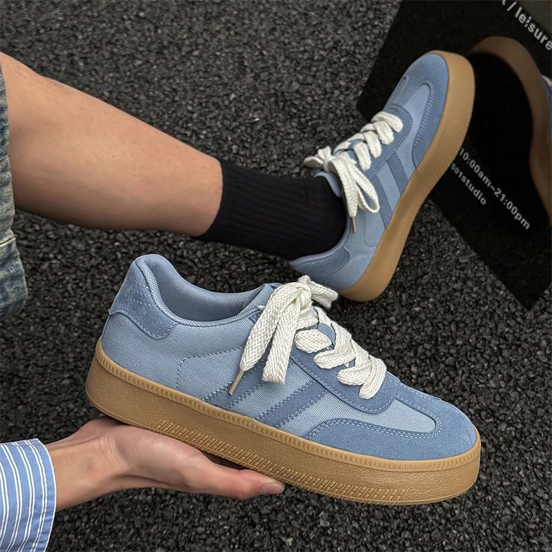 YUYIN Men's Casual Sneakers Thick Sole Board Shoes
