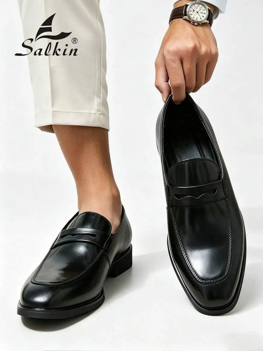 Salkin Retro Luxury Men's Loafers Slip On Pointed Toe Shoes