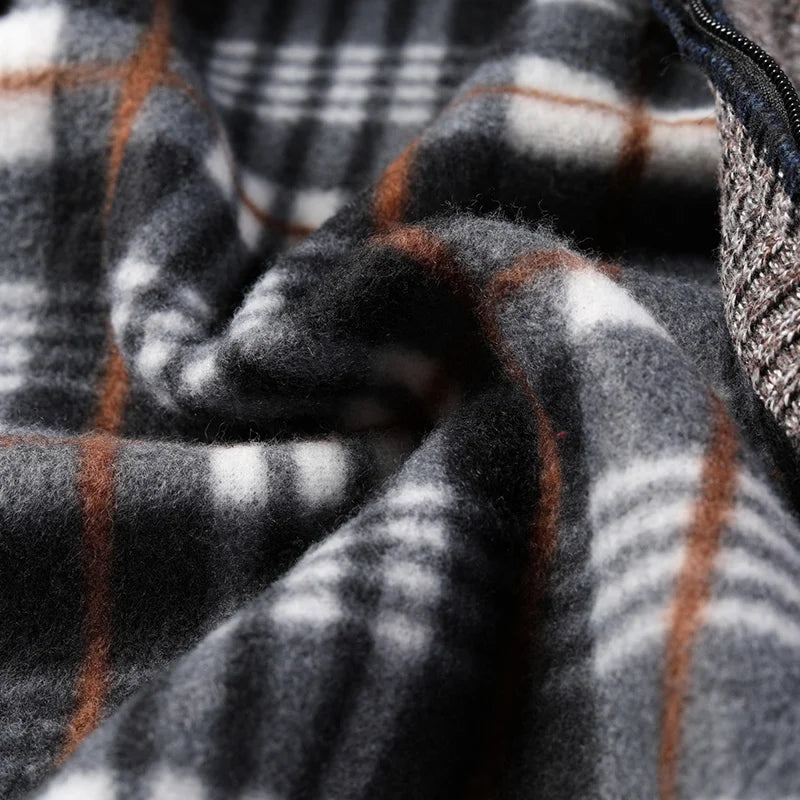 Men Fleece Cardigan Full Zip Knit Sweater Coat Autumn Winter
