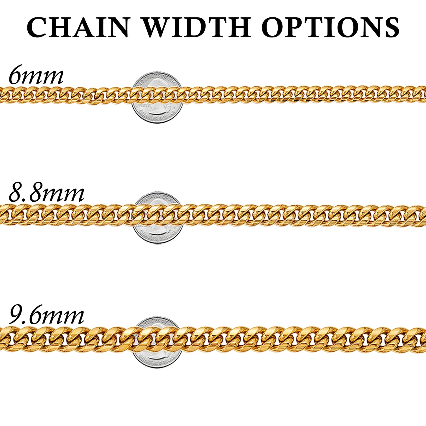 Trendy Hip Hop Stainless Steel Cuban Link Chain Necklace