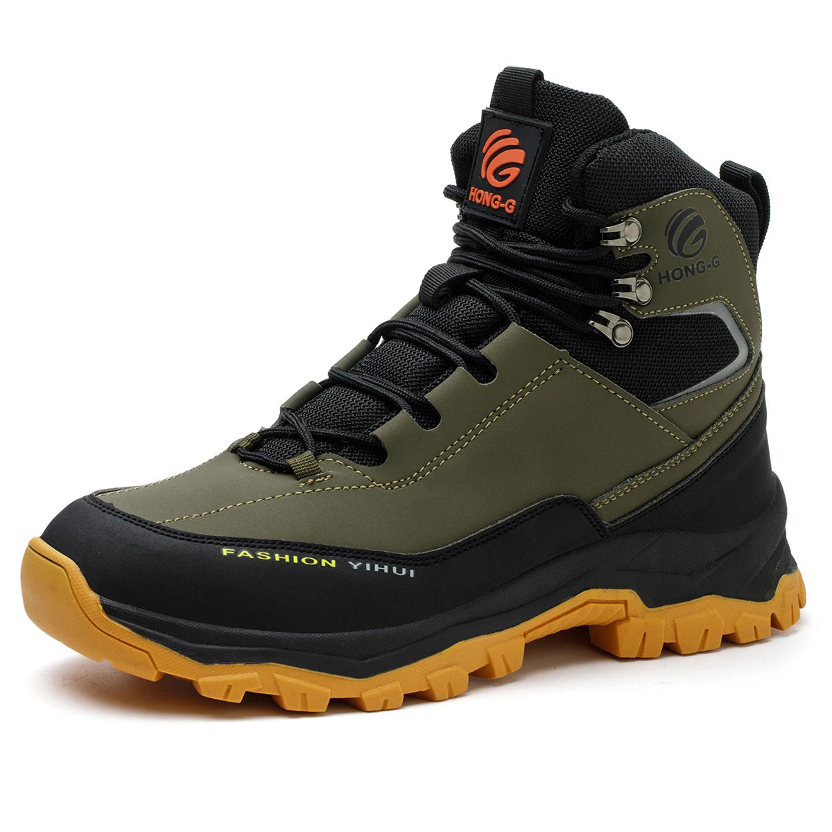VEIGAR Leather Safety Shoes for Men Steel Toe Anti Puncture Boots