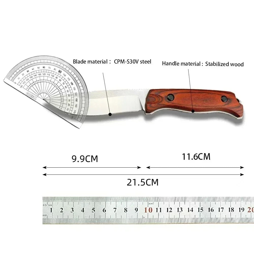 DIY Supplies Full Tang Fixed Blade Knife S30V Steel Survival