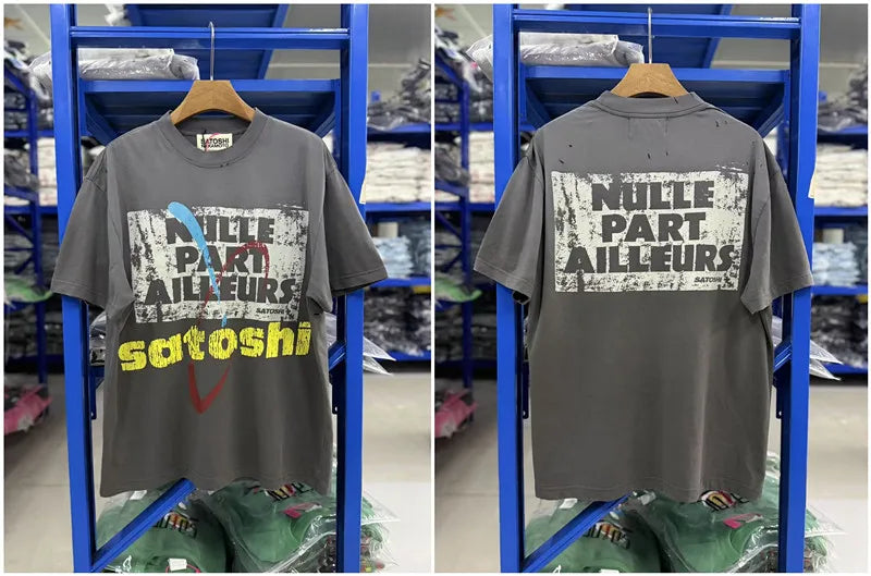 26SS Y2K High Quality American Retro Trendy Fashion Tops Satoshi Nakamoto 100% cotton large size loose Men's Women's T-Shirt