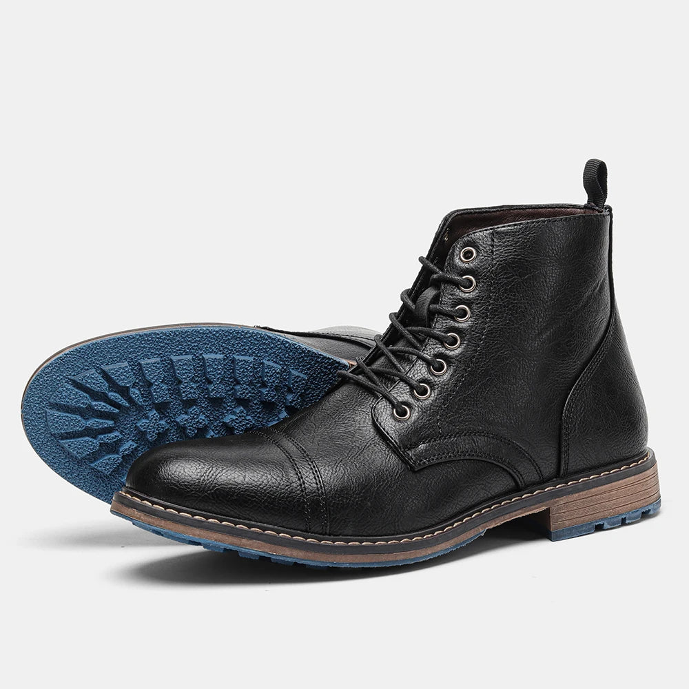 Hecrafted Comfortable Casual Men Ankle Boots Lace Up