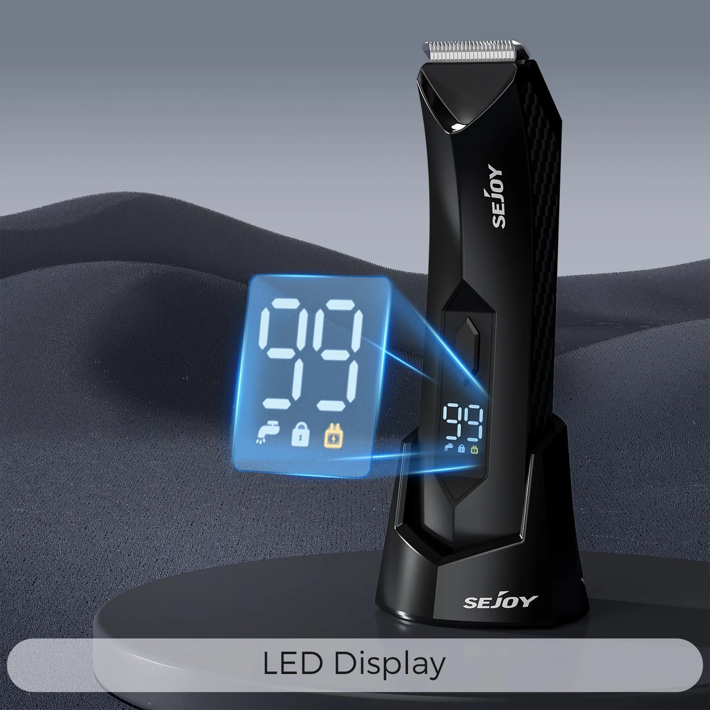 Sejoy T8S Body Hair Trimmer For Men Replaceable Ceramic Blade IPX7 Waterproof