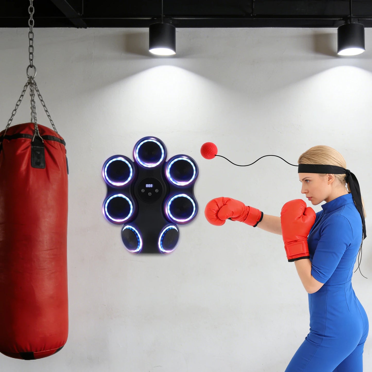 5W Interactive Punching Trainer Wall Mounted Boxing Target With Lighting