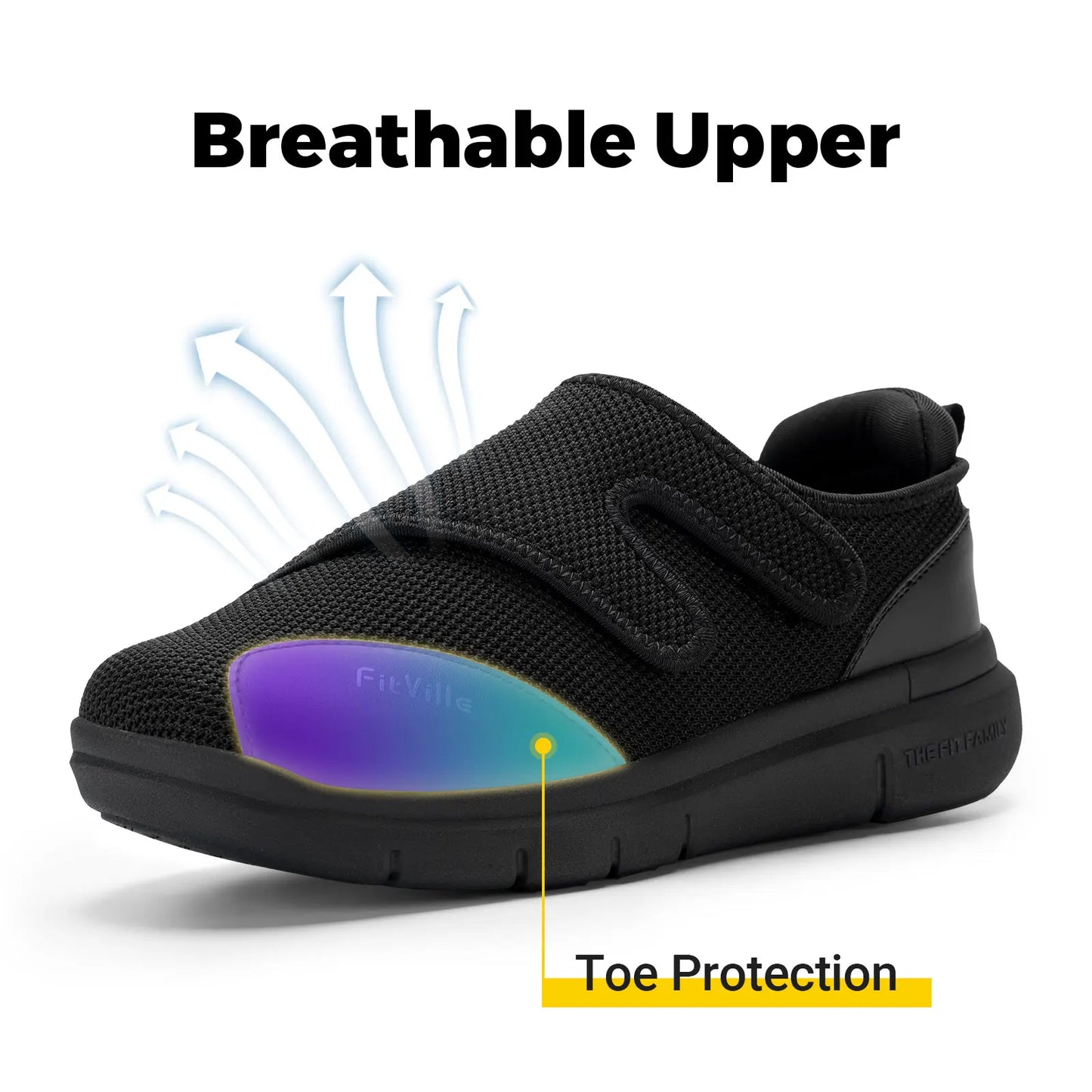 Fitville Men Extra Wide Diabetic Shoes Walking Orthopedic Arch Support