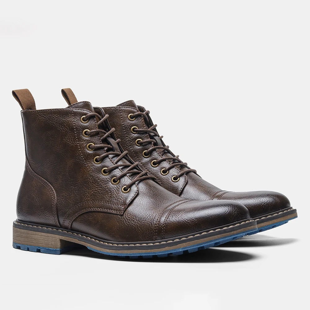 Hecrafted Western Style Ankle Boots For Men Comfortable Classic