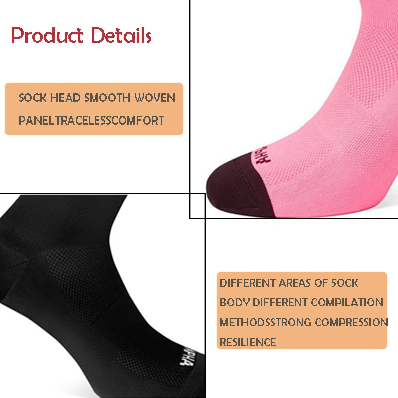 Men Cycling Socks Mesh Breathable Road Bike Socks 4 Pack