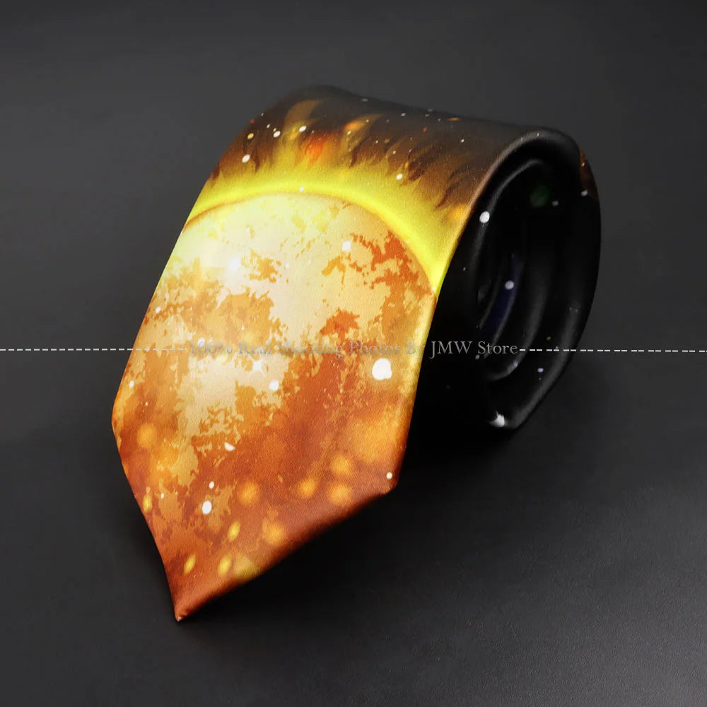 ZLQGOU Mens Polyester Graffiti Maths Fruits Animal Print Necktie