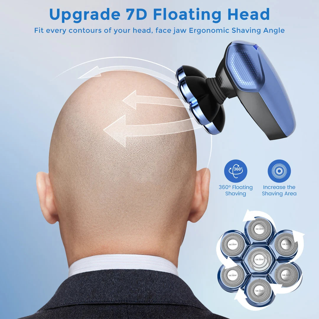 Sejoy 7D Six In One Head Shaver For Bald Men Waterproof Grooming Kit