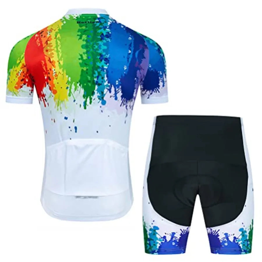 Women Cycling Jersey Set Short Sleeve Shirt With Padded Shorts