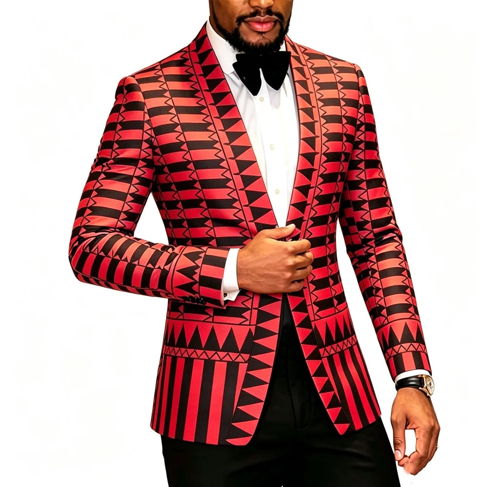 Mens Notched Lapel Blazer For Casual Business Wear In Polyester