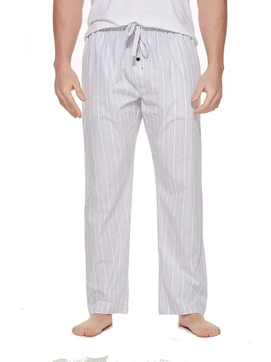 Mens 100% Cotton Plaid Woven Pajama Pants Sleep Lounge Pants