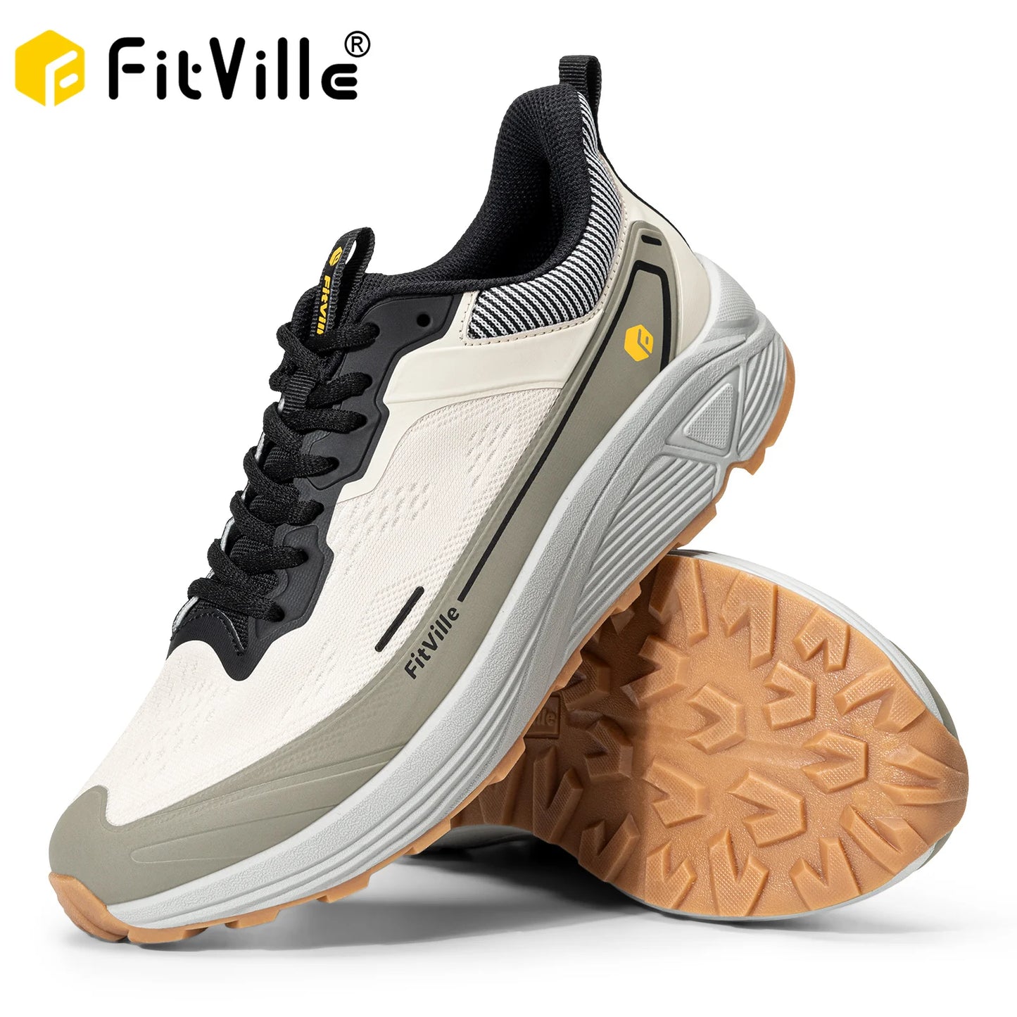 Fitville Men's Wide Toe Box Cushioned Sneakers for Swollen Feet
