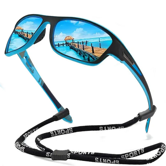 Windproof Outdoor Sports Sunglasses With Rope Strap For Cycling Use